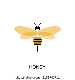 Honey logo design. Bee symbol concept. Vector illustration of a honey company