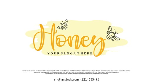 Honey logo design with creative concept Premium Vector