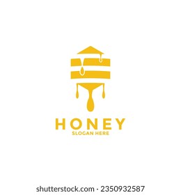 Honey logo design inspiration, Honey Bee logo vector icon template