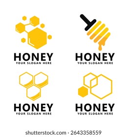 Honey logo design inspiration Honey Bee logo vector icon template