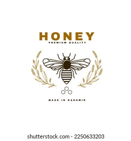 honey logo design with outline style 