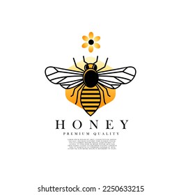 honey logo design with outline style 