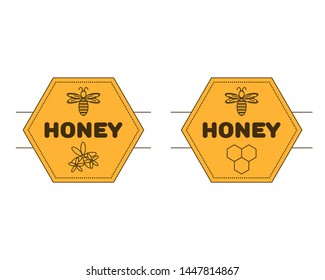 honey logo design. Propolis label for food, packaging, textile, polygraphy design