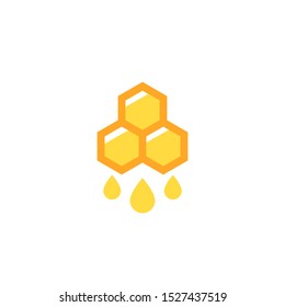 honey logo with honeycomb, vector