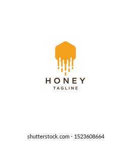 Honey Logo Icon Design Template. Jar, Fresh, Bee, Modern Vector