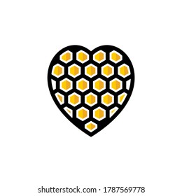 Honey logo icon design, Vector illustration, Love Honey Logo Design Concept. Food logo template
