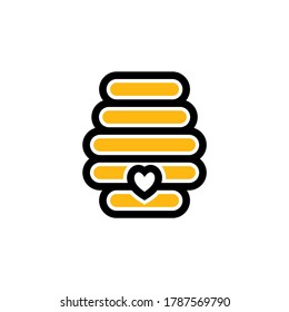 Honey logo icon design, Vector illustration, Love Honey Logo Design Concept. Food logo template