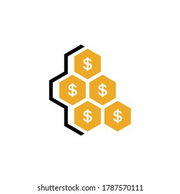 Honey logo icon design, Vector illustration, Money with Honey Logo Design Concept. Food logo template
