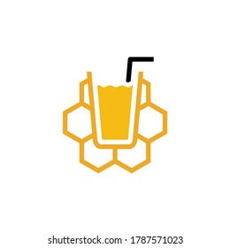 Diseño del icono del logotipo de la miel, Ilustración vectorial, Concepto de diseño del logotipo de la miel. Plantilla de logotipo de alimentos