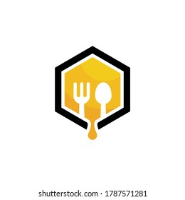 Honey logo icon design, Vector illustration, Honey Logo Design Concept. Food logo template