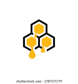 Honey logo icon design, Vector illustration, Honey Logo Design Concept. Food logo template