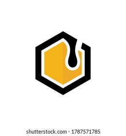 Honey logo icon design, Vector illustration, Honey Logo Design Concept. Food logo template
