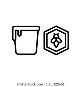 Honey logo. Honey icon vector. Honey logo with bee and hexagon. Trendy Flat style for graphic design, Web site, UI. EPS10. - Vector illustration