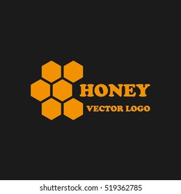 honey logo icon vector illustration eps10. Isolated badge honey comb for website or app - stock infographics