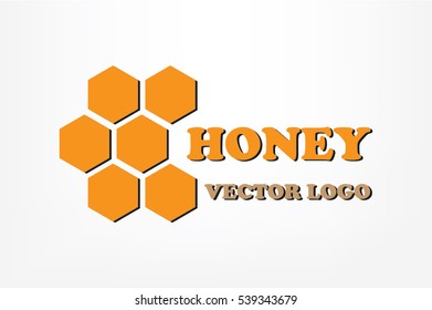 honey logo icon vector illustration eps10. Isolated badge honey comb for website or app - stock infographics