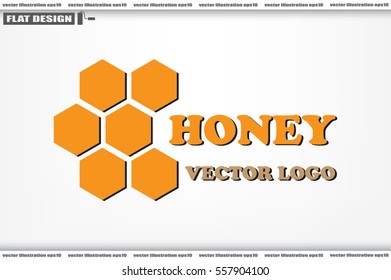 honey logo icon vector illustration eps10. Isolated badge honey comb for website or app - stock infographics 