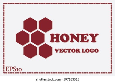 honey logo icon vector illustration eps10. Isolated badge honey comb for website or app - stock infographics