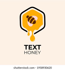 honey logo icon vector on yellow background