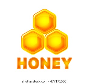 Honey logo label vector illustration