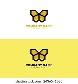 honey logo in a simple modern butterfly