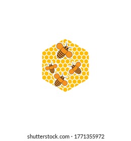 
Símbolo de concepto de diseño de vectores de plantillas de logotipo de miel
