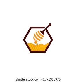 
Símbolo de concepto de diseño de vectores de plantillas de logotipo de miel