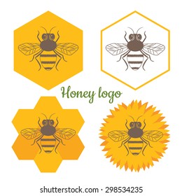Honey logo vector set. Modern design for your business.  