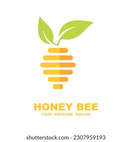 vector de logotipo de miel con plantilla de lema