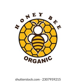 honey logo vector with slogan template