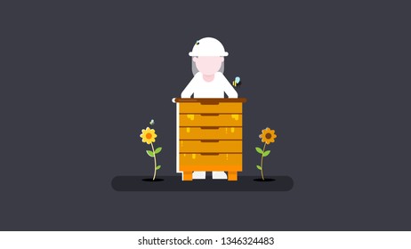 honey man flat design