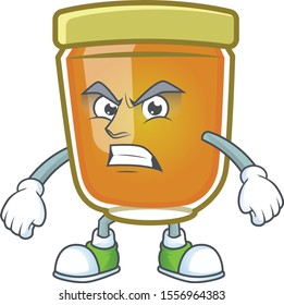 Honey in mascot annoyed on white background