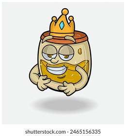 Honey Mascot Character Cartoon With Love struck expression. For brand, label, packaging and product. Vector Illustrations