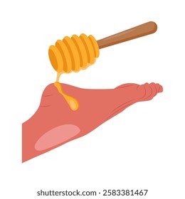 Honey Massage flat vector illustration isolated