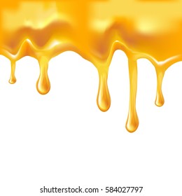 Honey Melted Background, Card or Poster. Place for Your Text. Vector illustration