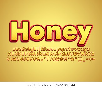 Honey, modern bold font effect, yellow theme typography