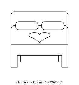 Honey moon bed symbol black and white