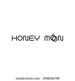 Logo-Design des HONEY MOON-Briefes, Vektorgrafik