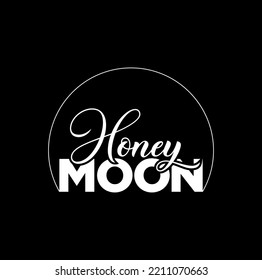 Honey moon typography icon. Honey moon lettering.