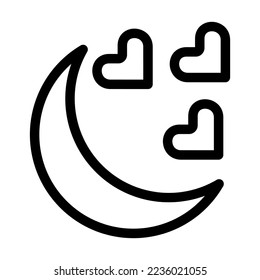 Honey Moon Vector Line Icon Design