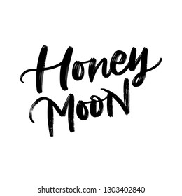 HONEY MOON. WEDDING LETTERING. VECTOR HAND LETTERING