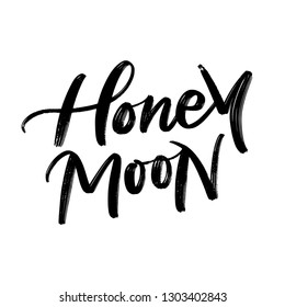 HONEY MOON. WEDDING LETTERING. VECTOR HAND LETTERING