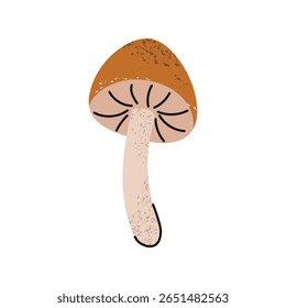 Honey mushroom, armillaria mushroom. Stylized autumn mushroom. 