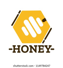 Honey Natural Ecology Logo. Farm Natural Product Design.