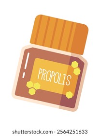 Honey natural propolis bottle vector illustration