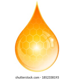 Honey oil drop vector illustration isolated on white background