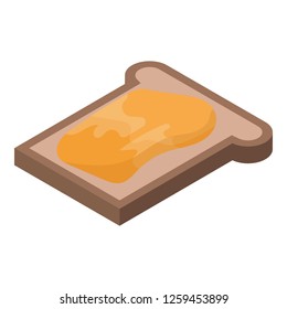 Honey on bread icon. Isometric of honey on bread vector icon for web design isolated on white background