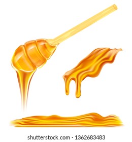 Honey on isolated white color background