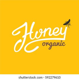 Honey organic lettering logo 