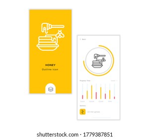 HONEY outline icon in a time progress template