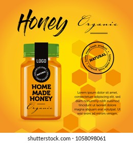 Honey package design, template vector